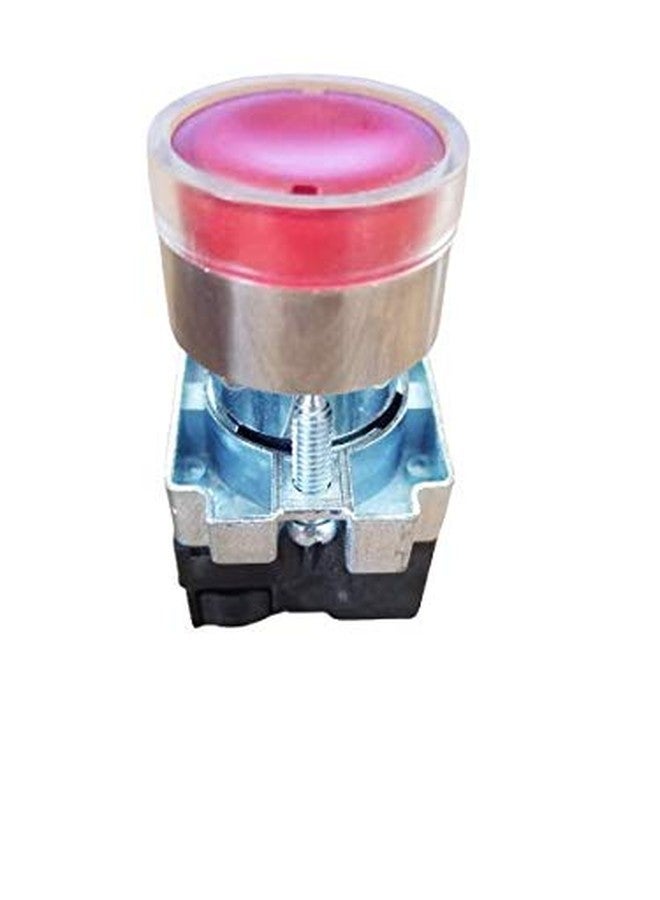 KAMCON? 22MM Momentary Illuminated Push Button Switch Red Green 1NO 1NC Metal Head X1&X2 AC 220 V (1, RED) - Image 1